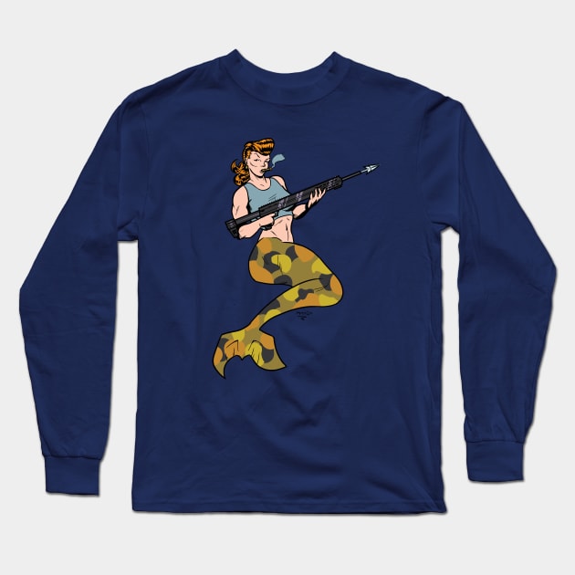 Mermaid Soldier Long Sleeve T-Shirt by Victor Maristane